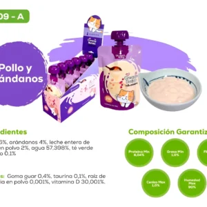 Snack Creamy Batido Pollo Y Arandanos X 6 Und Gato Calabaza