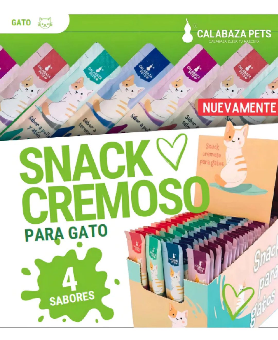 Snack Cremoso Gato X 100 Und Calabaza Pets