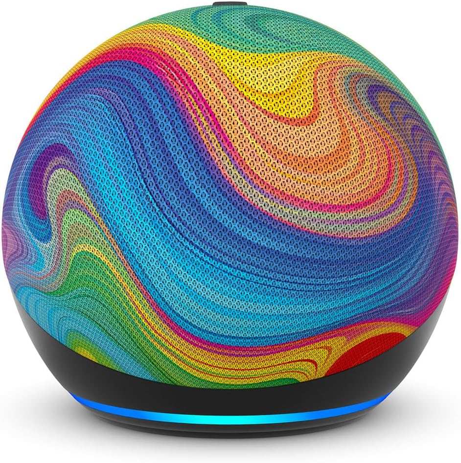 Echo Dot Kids 5 con Alexa Asistente Inteligente Diseñado Para Niños Remolino de Arcoiris