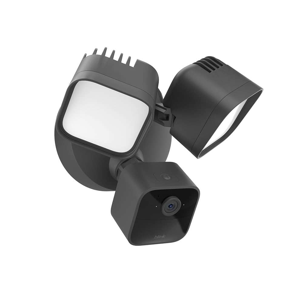 Cámara de Seguridad Inteligente Blink Floodlight HD Cableada Con Luz Led Y Sirena De Seguridad Negro