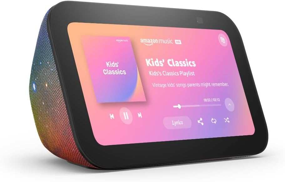 Amazon Echo Show 5 Kids Diseñado para niños y cuenta con control parental Diseño Galaxia