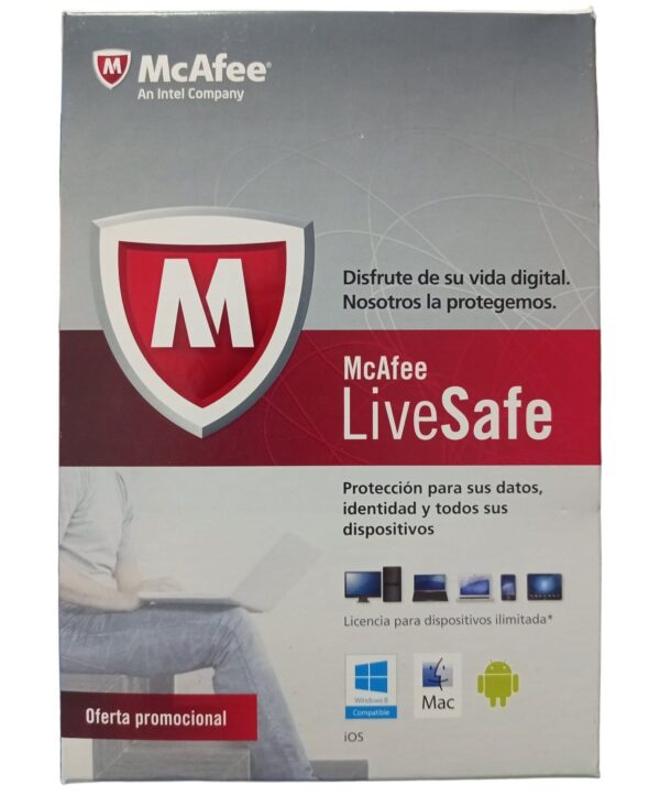 Antivirus Mcafee LiveSafe Dispositivos Ilimitados 1 Año Caja Fisica