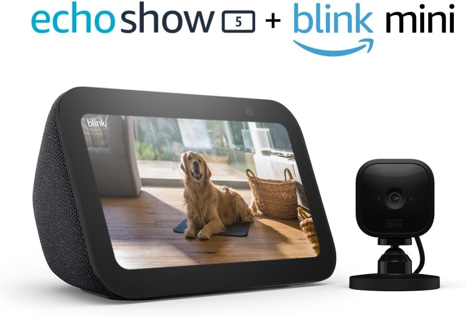 Amazon Echo Show 5 (3.ª generación) + Blink Mini Cámara de Seguridad