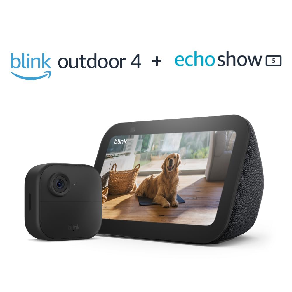 Amazon Echo Show 5 (3.ª generación) + Blink Outdoor 4ta Generación Cámara de Seguridad
