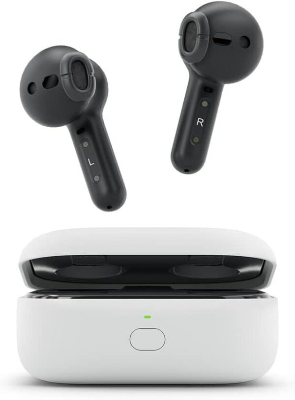 Amazon Echo Buds Audífonos Inalámbricos Bluetooth y Alexa, 20 horas de batería con estuche cargador Negro
