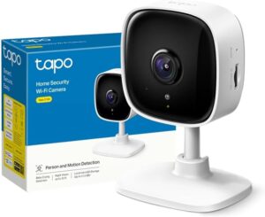 Tapo TP-Link Cámara Seguridad 2K Wi-Fi C110 Detecta Movimiento Audio Bidireccional Sirena Visión Nocturna